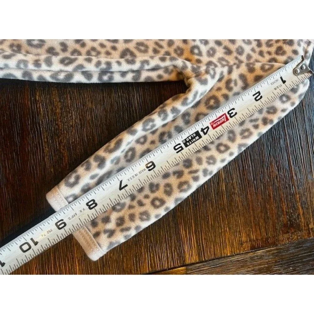 Carters Infant Girls Leopard Print Fleece Sleeper Pajamas with Animal Feet 6 NEW